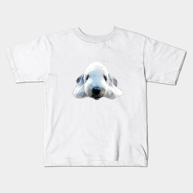 Bedlington Terrier Head Art Kids T-Shirt by ElegantCat